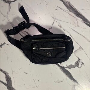 Tory Burch Nylon Belt Bag – Black with Silver Logo